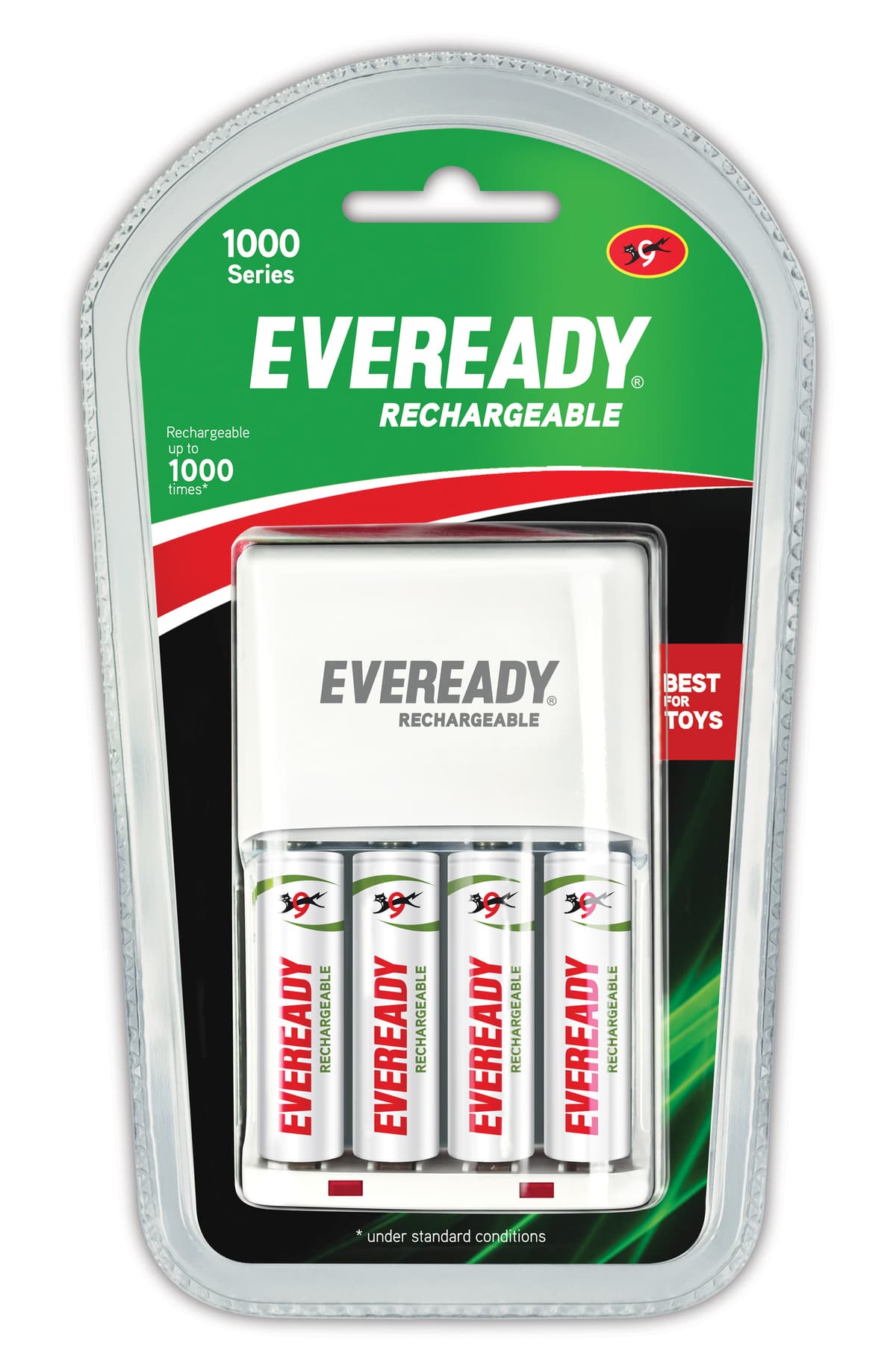 EVEREADY AA RECHARGEABLE 700 mAh BATTERY with CHARGER – PACK of 4